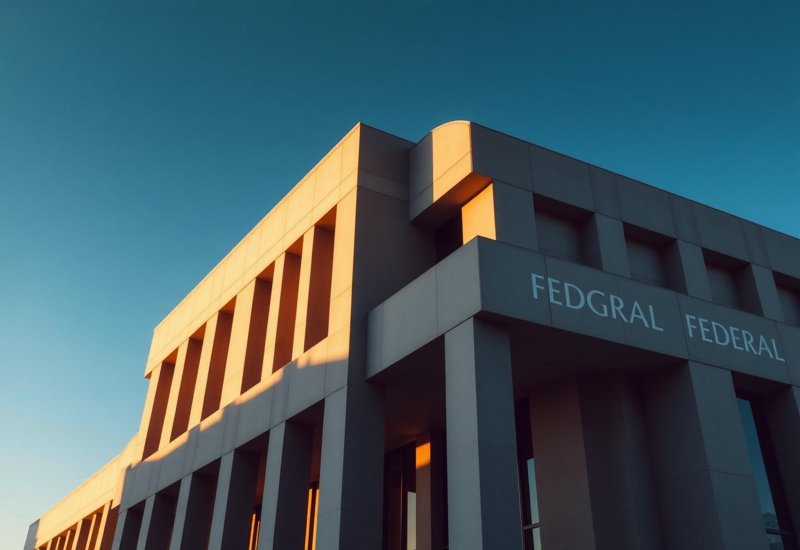 Federal building at golden hour